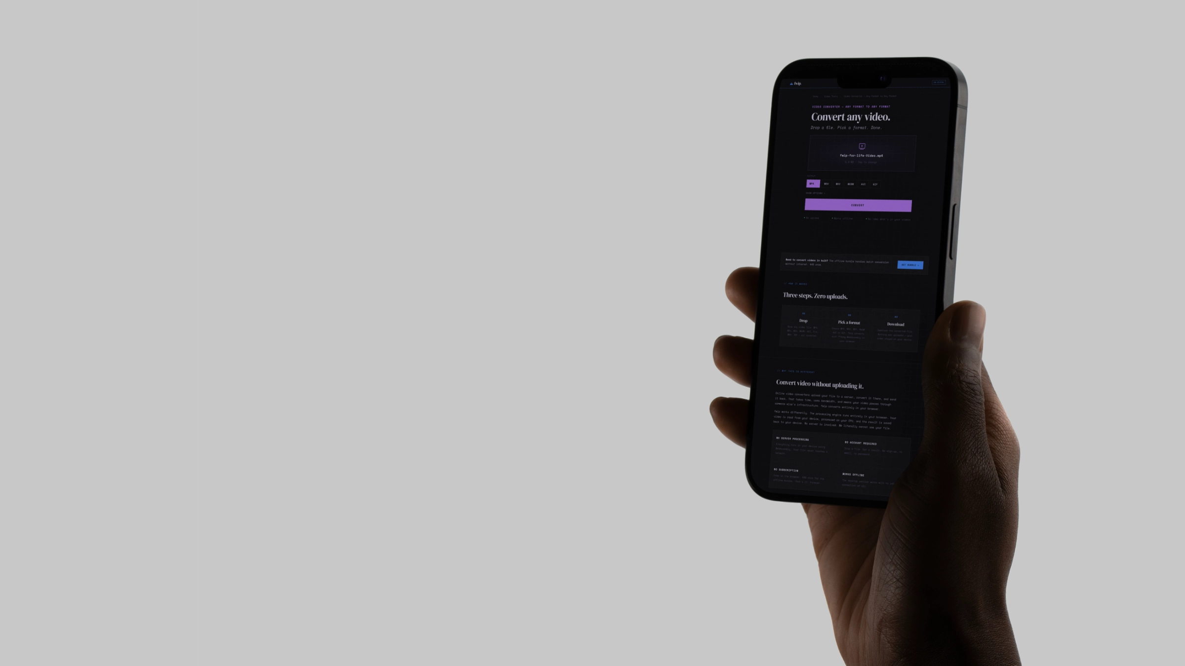A video tool shown on a phone